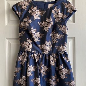 Gal meets Glam Jenny Navy dress with Gold Roses
